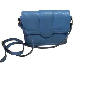 Corder London Blue Leather Crossbody Purse Bag